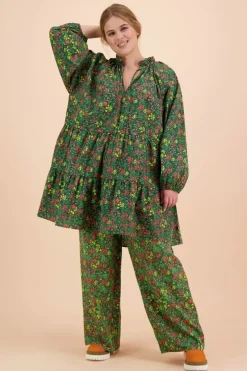 Kaiko Flowy Housut, Green Meadow