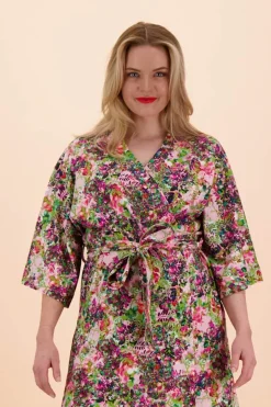 Kaiko Kimono, Blooming Forest Bright